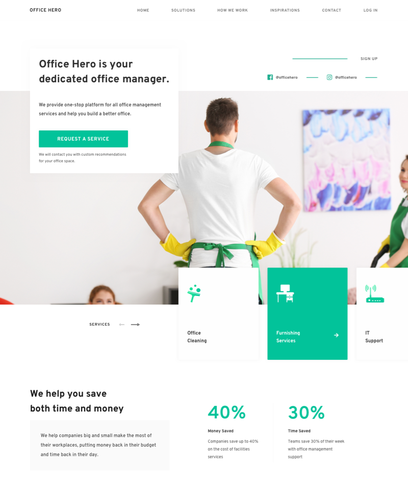Website & Admin Portal for Office Hero